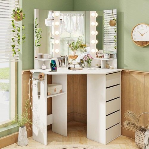 Corner vanity desk with - desk,